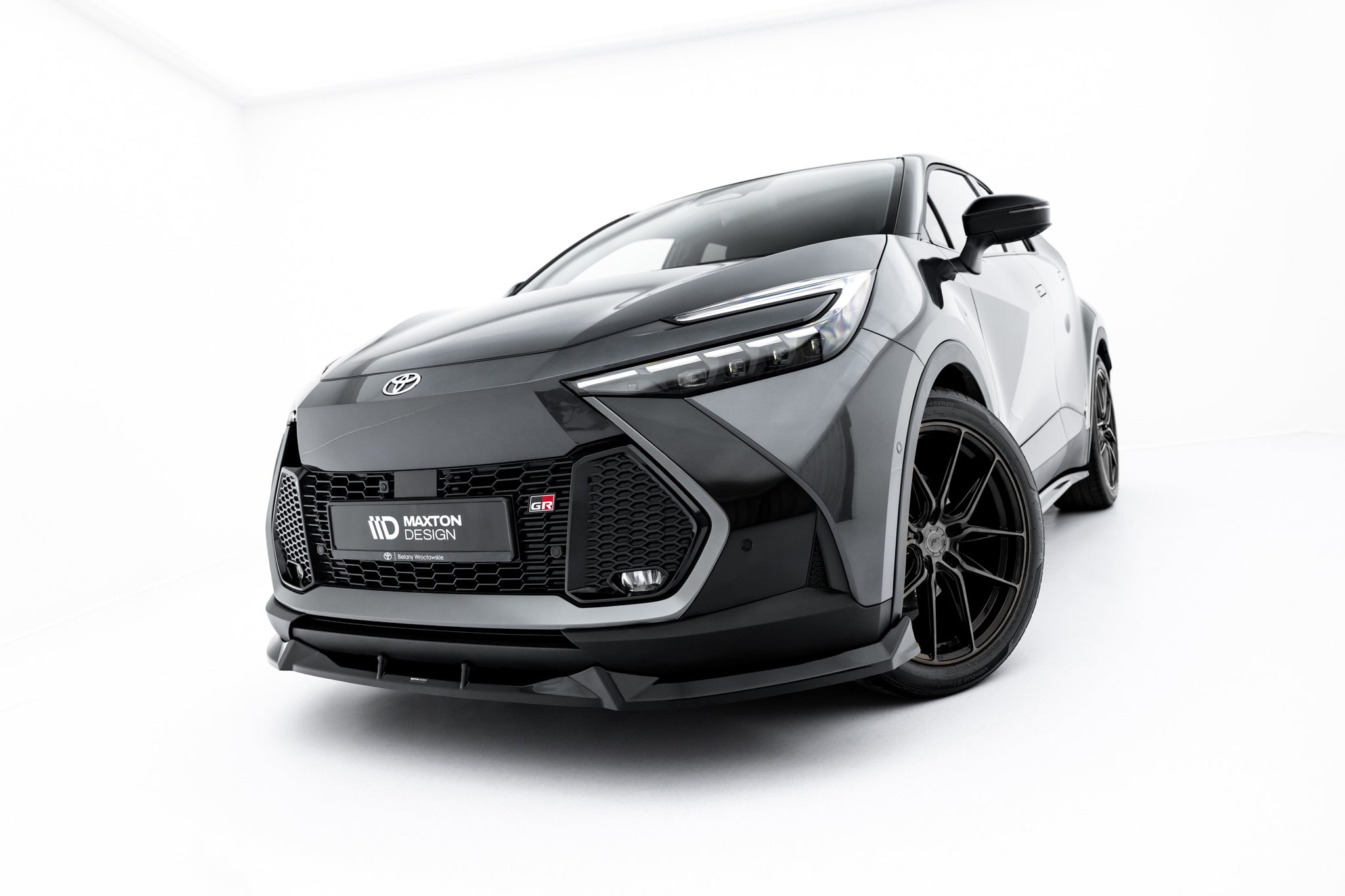 Maxton Design Street+ Spoilerlippe Front Ansatz passend für Toyota C-HR Mk2 schwarz Hochglanz