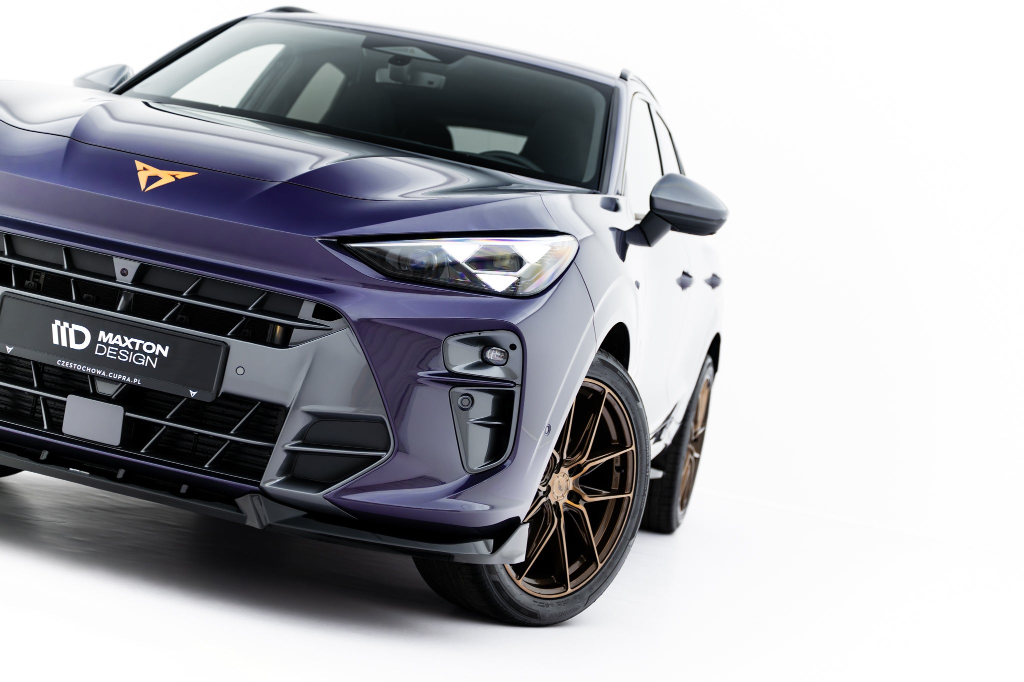 Maxton Design Street+ Spoilerlippe Front Ansatz V.1 passend für Cupra Terramar Mk1 schwarz Hochglanz