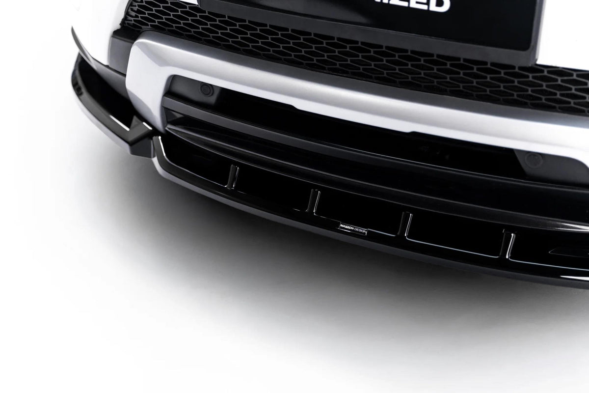 Maxton Design Street+ Spoilerlippe Front Ansatz für Land Rover Range Rover Evoque Mk1 [2011-2013] | Schwarz Hochglanz | ABS-Kunststoff | mit TTG (eintragungsfrei)