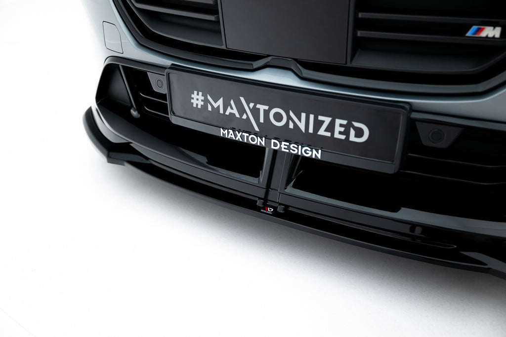 Maxton Design Street+ Spoilerlippe Front Ansatz V.3 passend für BMW M135i M Performance F70 schwarz Hochglanz