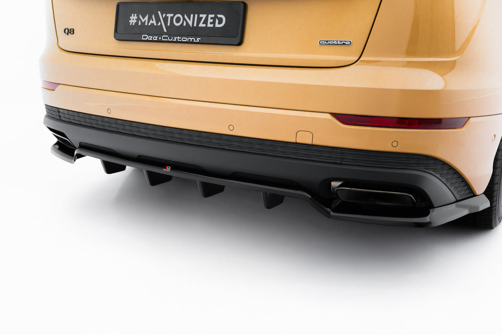 Maxton Design Street+ Mittlerer Diffusor RACE passend für Audi Q8 Mk1 Facelift schwarz Hochglanz