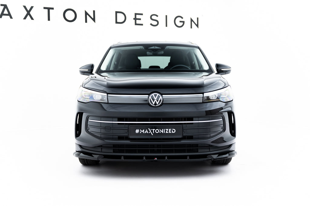 Maxton Design Street+ Spoilerlippe Front Ansatz V.1 passend für VW Tiguan Mk3 schwarz Hochglanz