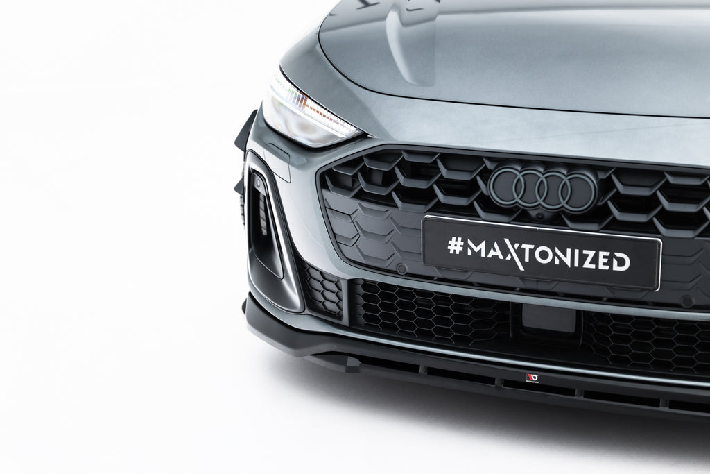Maxton Design Street+ Spoilerlippe Front Ansatz V.1 passend für Audi A5 S-Line / S5 Limousine / Avant B10 schwarz Hochglanz