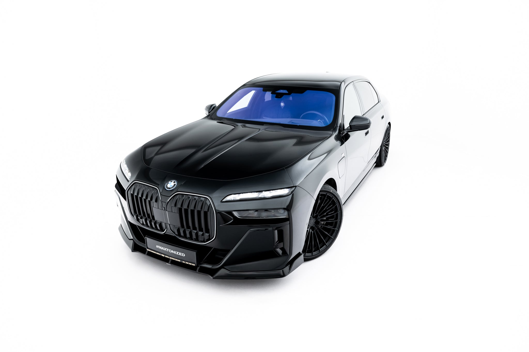 Maxton Design Street+ Spoilerlippe Front Ansatz V.4 passend für BMW 7 M-Paket / M760e / i7 M-Paket G70 schwarz Hochglanz