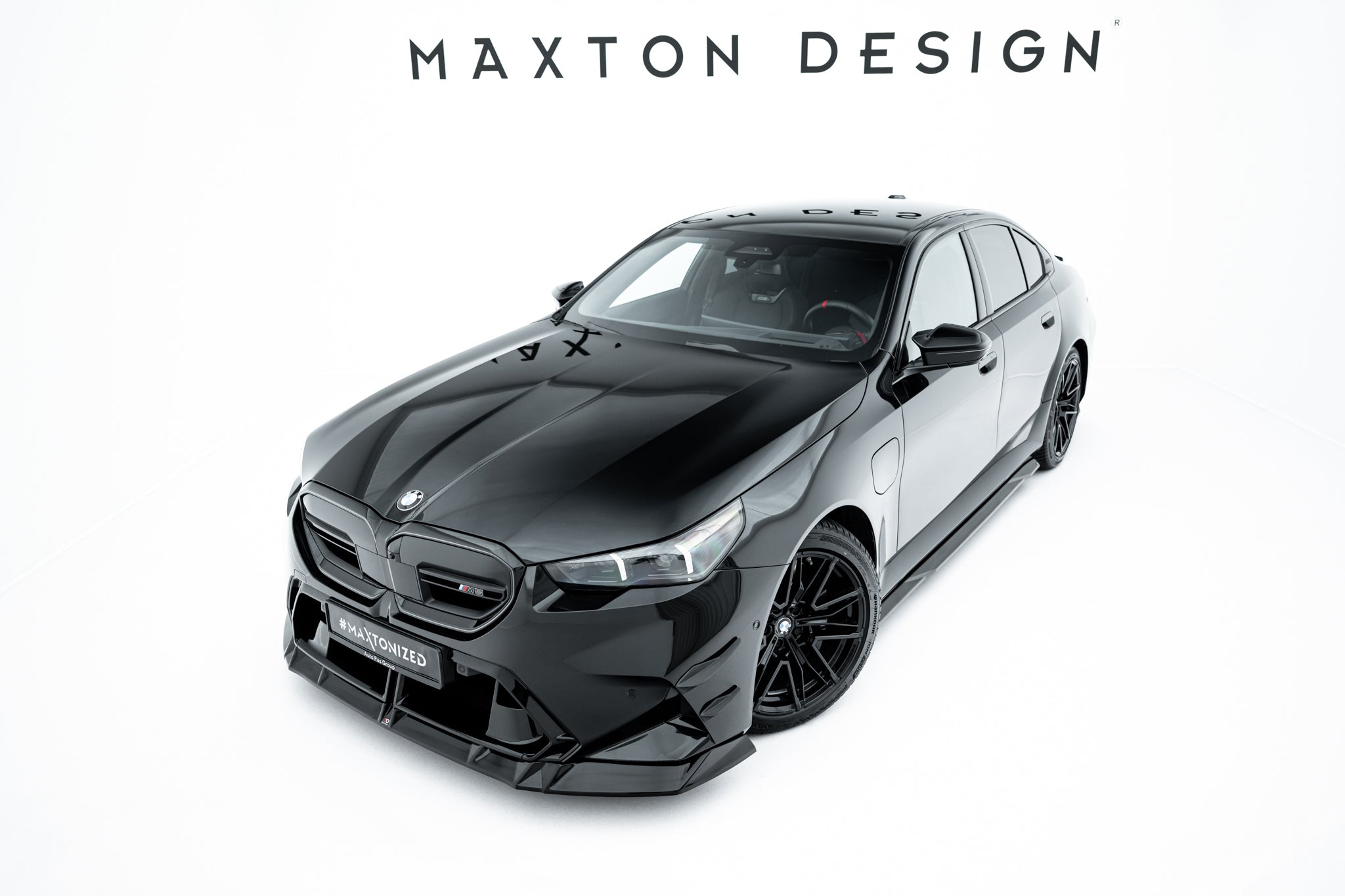 Maxton Design Street+ Spoilerlippe Front Ansatz V.1 passend für BMW M5 Limousine / Touring G90 schwarz Hochglanz