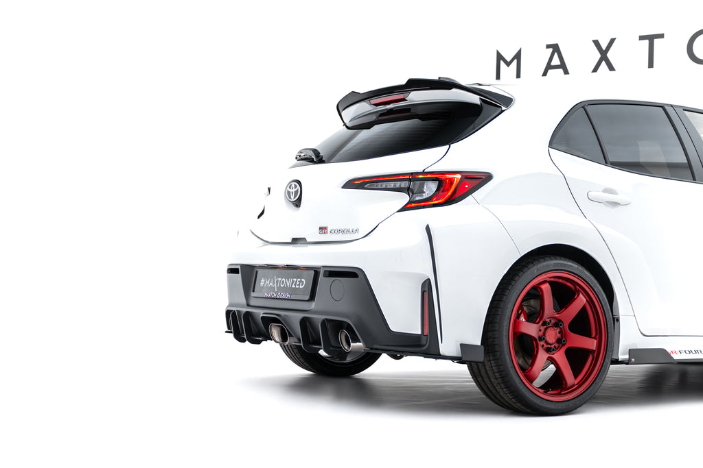 Maxton Design Street Pro Heck Ansatz Flaps Diffusor + Flaps passend für Toyota GR Corolla Mk12 schwarz Hochglanz
