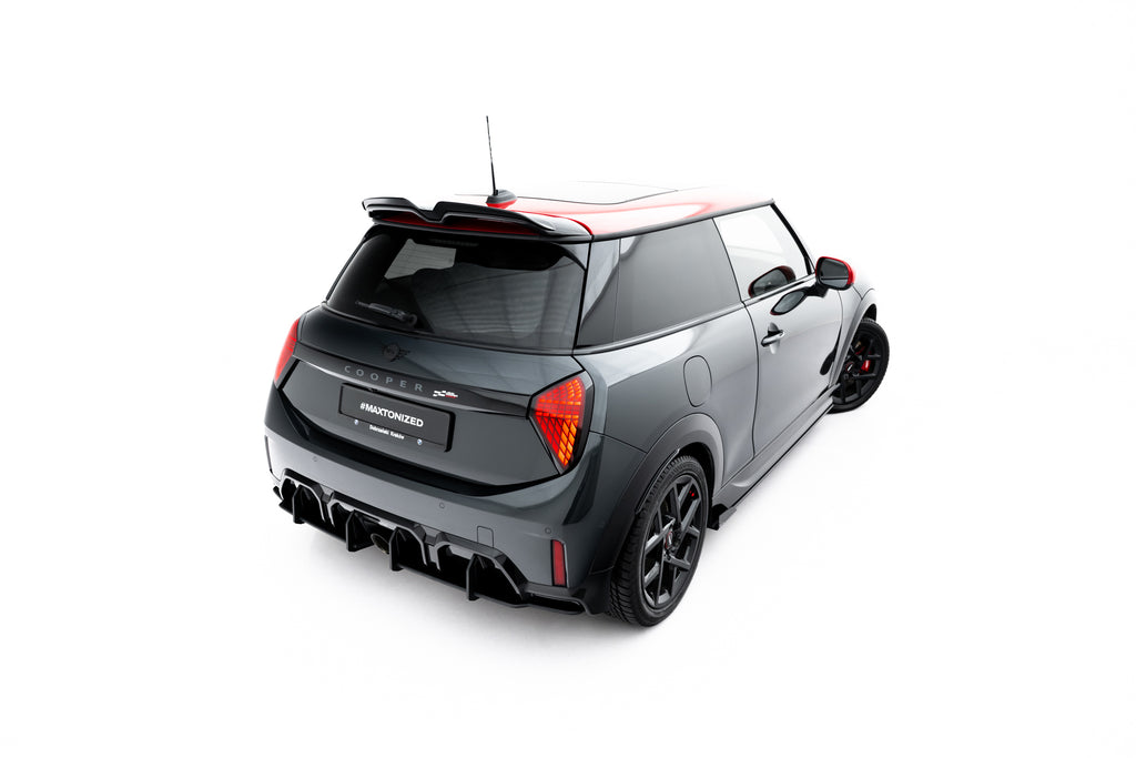 Maxton Design Street Pro Heckschürze für Mini Cooper John Cooper Works F65 [2025-] | Schwarz strukturiert | ABS-Kunststoff | mit TTG (eintragungsfrei)