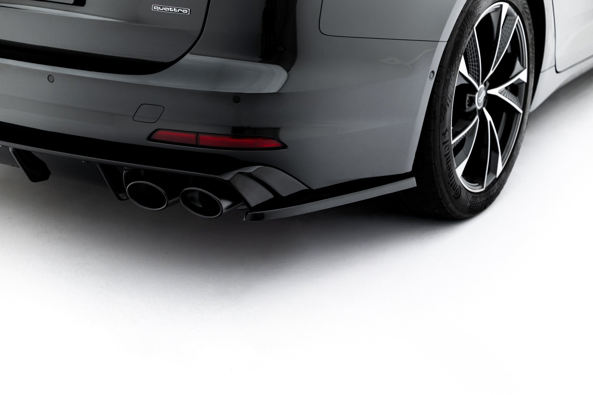 Maxton Design Heck Ansatz Flaps Diffusor passend für Audi A6 Limousine / Avant C8 / C8 Facelift schwarz Hochglanz