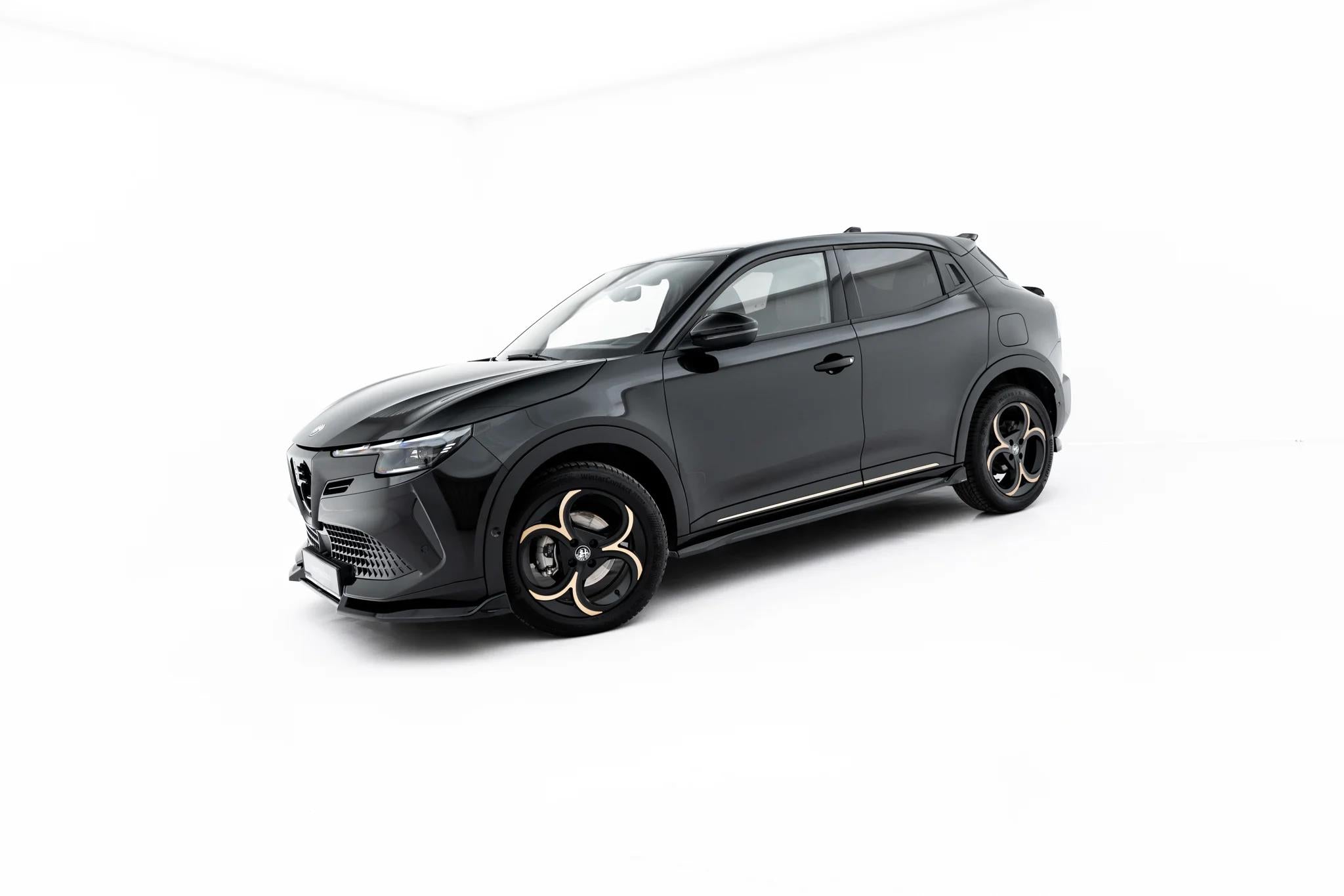 Maxton Design Street+ Seitenschweller Leisten Passend für Alfa Romeo Junior Mk1 Schwarz Hochglanz
