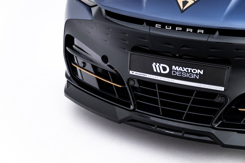 Maxton Design Street+ Spoilerlippe Front Ansatz passend für Cupra Tavascan Mk1 schwarz Hochglanz