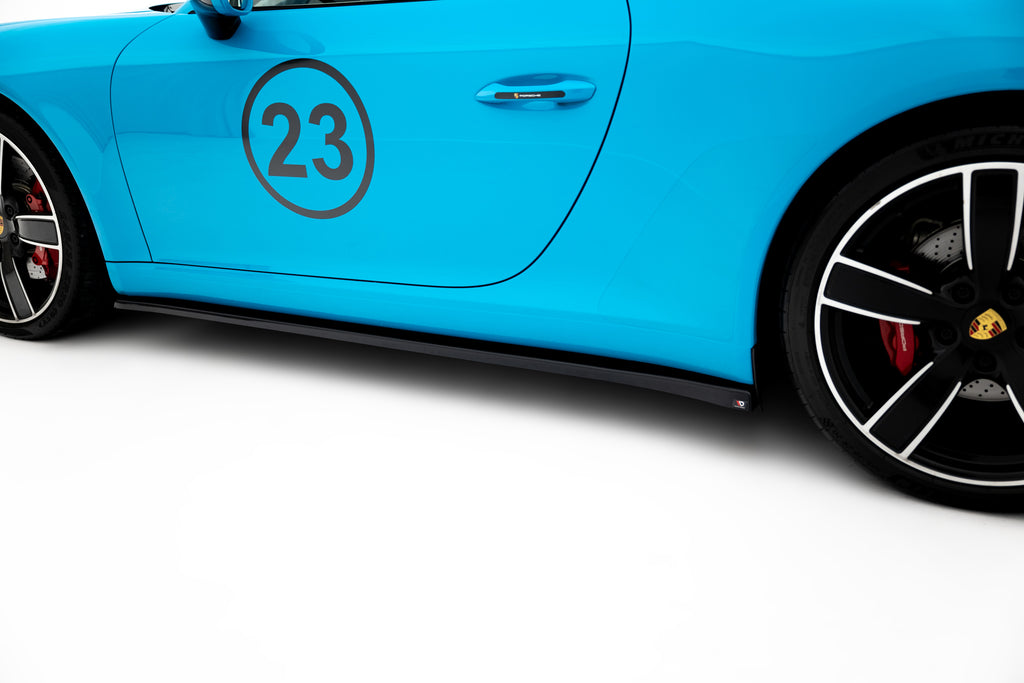 Maxton Design Street+ Seitenschweller Leisten passend für Porsche 911 Carrera 991 Facelift schwarz Hochglanz