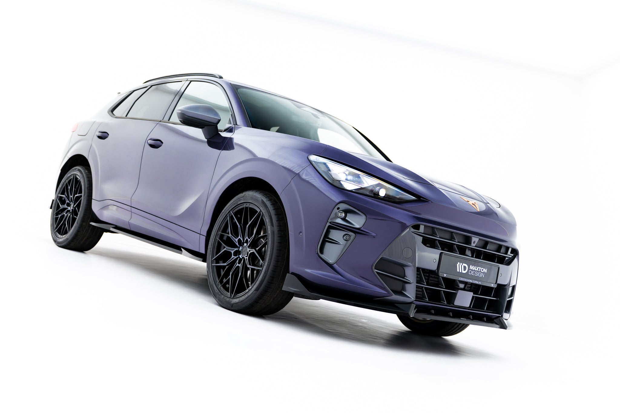 Maxton Design Street+ Spoilerlippe Front Ansatz V.1 passend für Cupra Terramar Mk1 schwarz Hochglanz