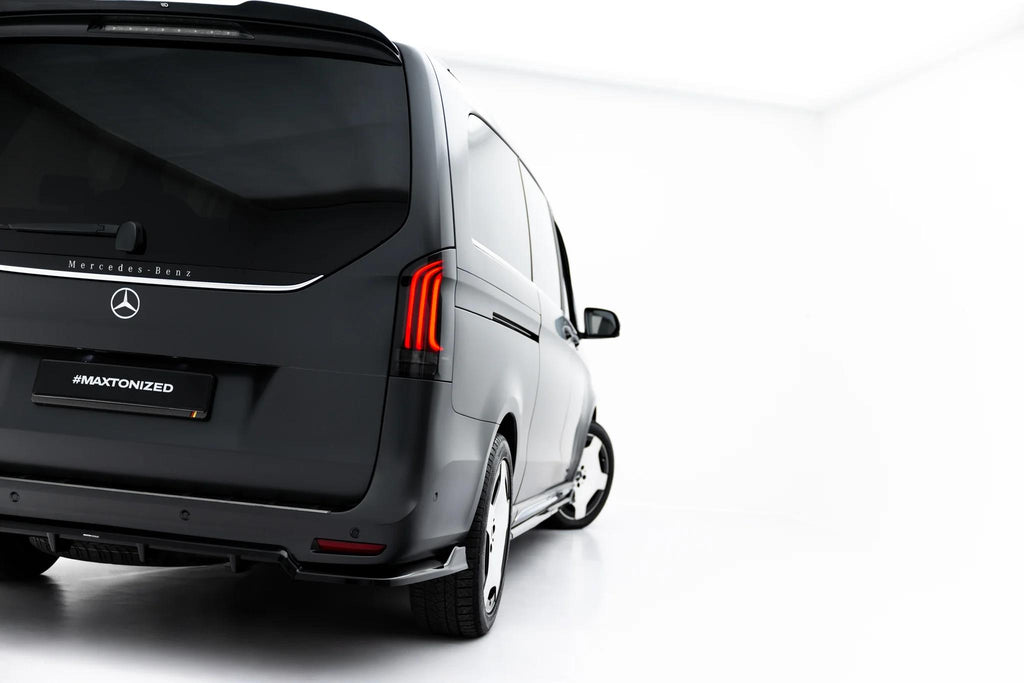 Maxton Design Street+ Mittlerer Diffusor Race Passend für Mercedes-Benz V AMG-Line W447 Facelift 2 Schwarz Hochglanz