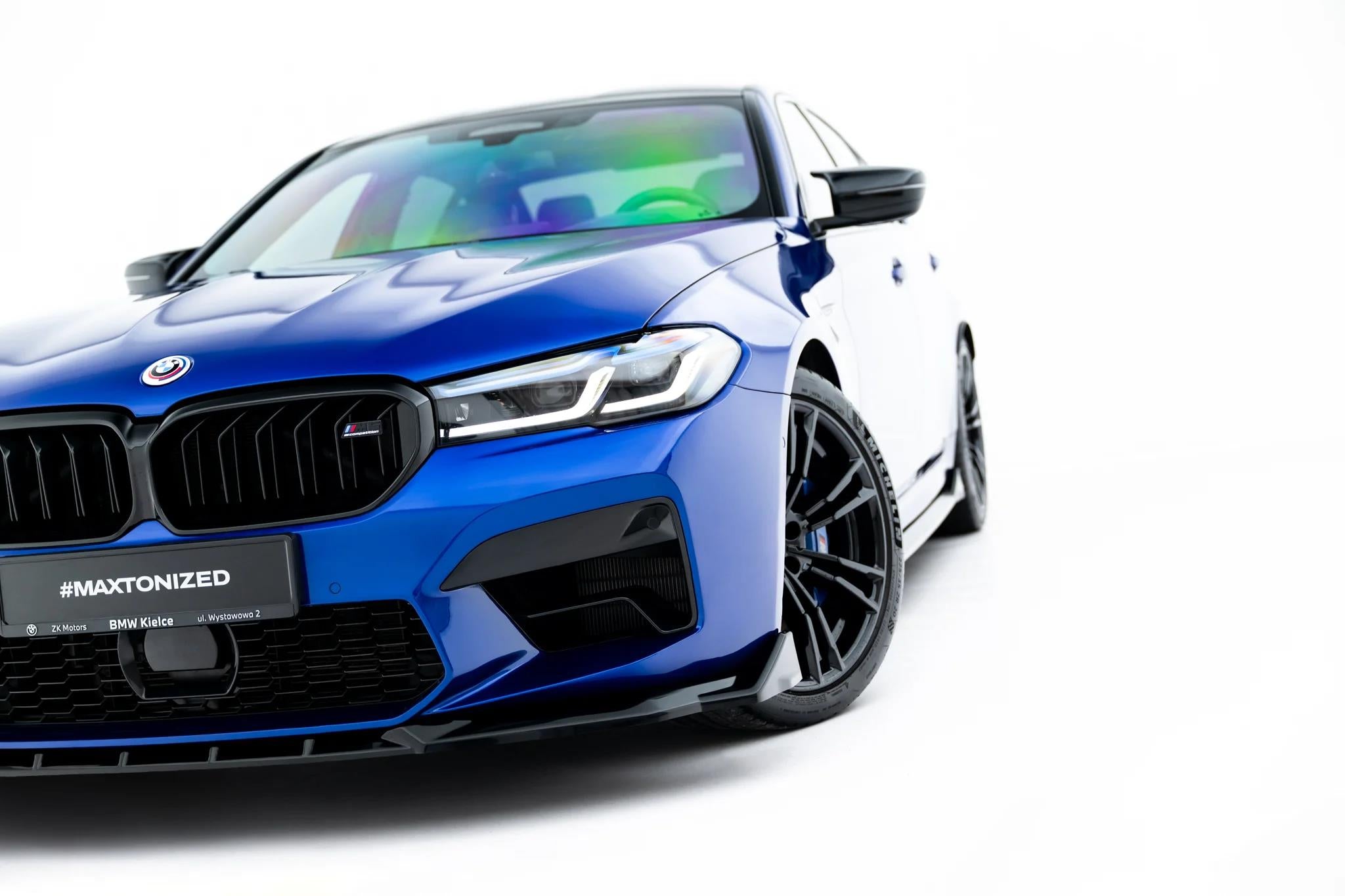Maxton Design Street+ Spoilerlippe Front Ansatz V.4 passend für BMW M5 F90 Facelift schwarz Hochglanz