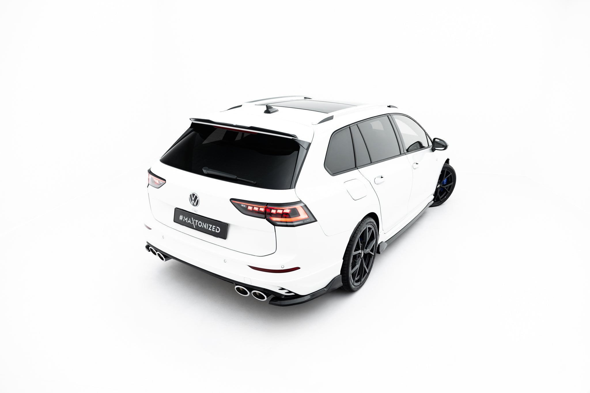 Maxton Design Spoiler CAP passend für VW Golf Variant Mk8 Facelift schwarz Hochglanz