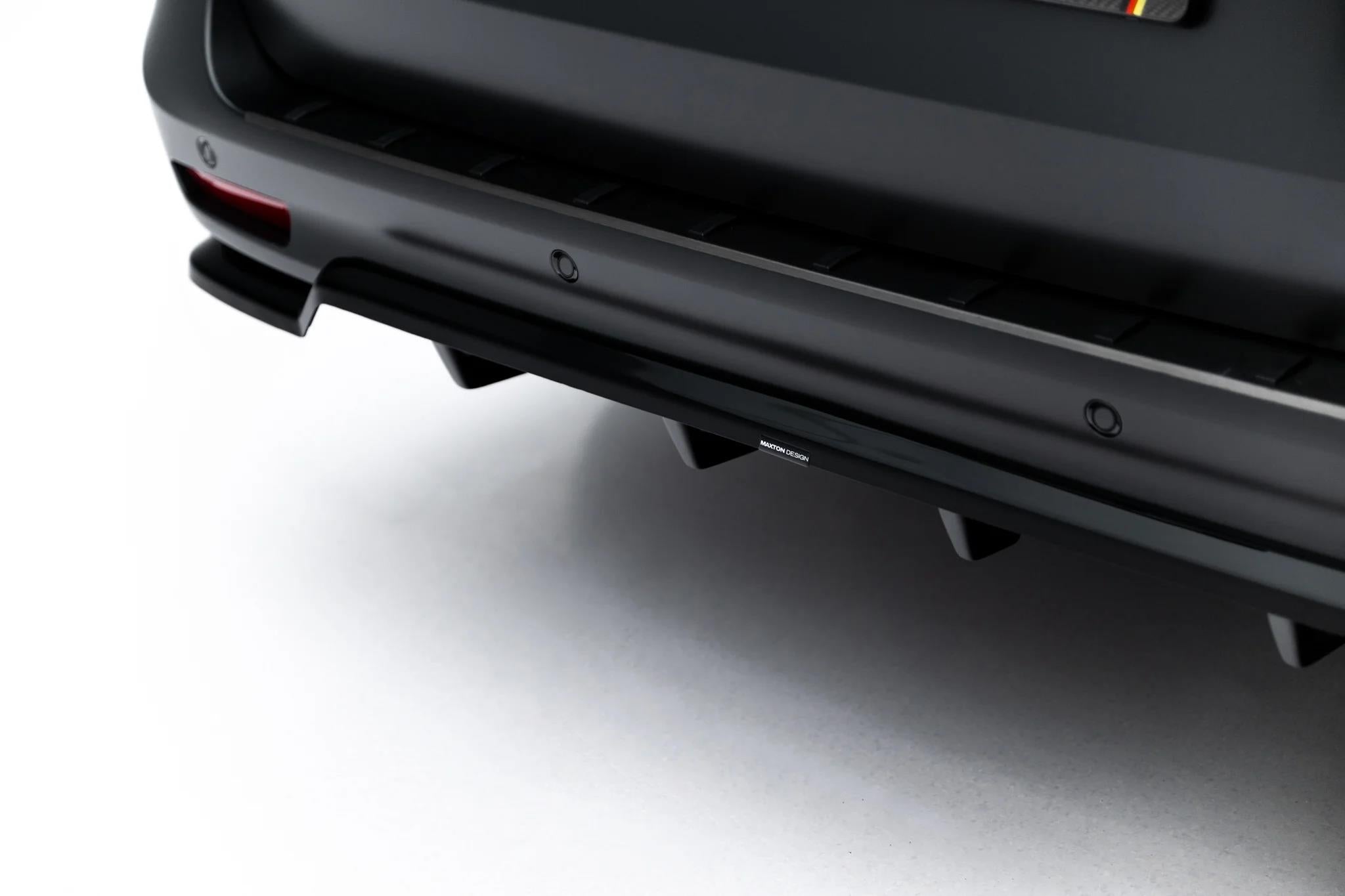 Maxton Design Street+ Mittlerer Diffusor Race Passend für Mercedes-Benz V AMG-Line W447 Facelift 2 Schwarz Hochglanz
