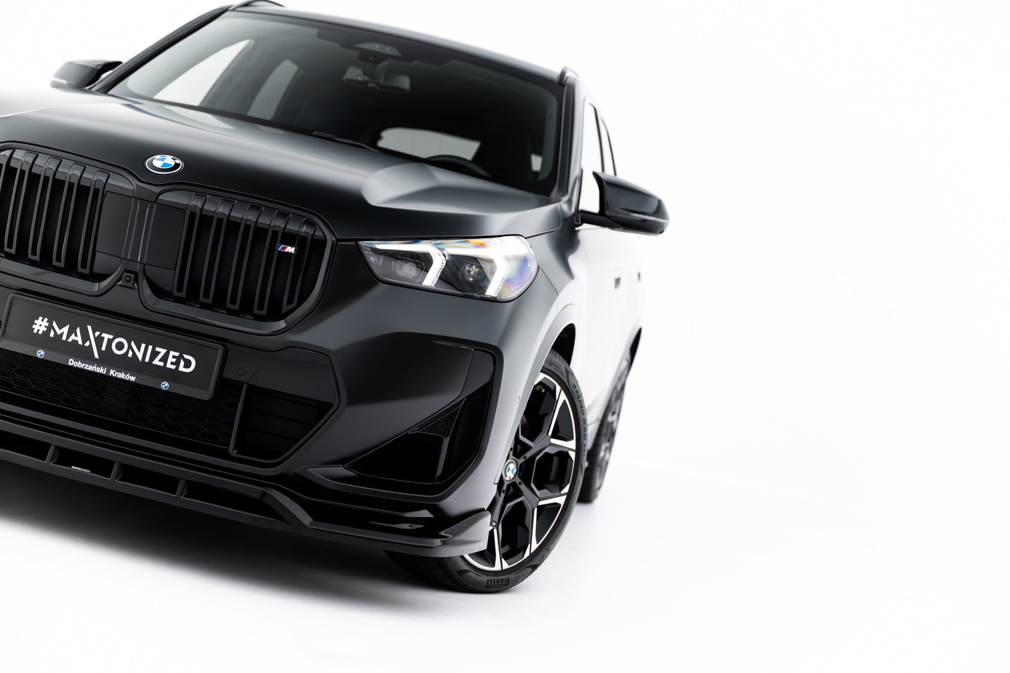 Maxton Design Street+ Spoilerlippe Front Ansatz passend für BMW X1 M35i U11 schwarz Hochglanz