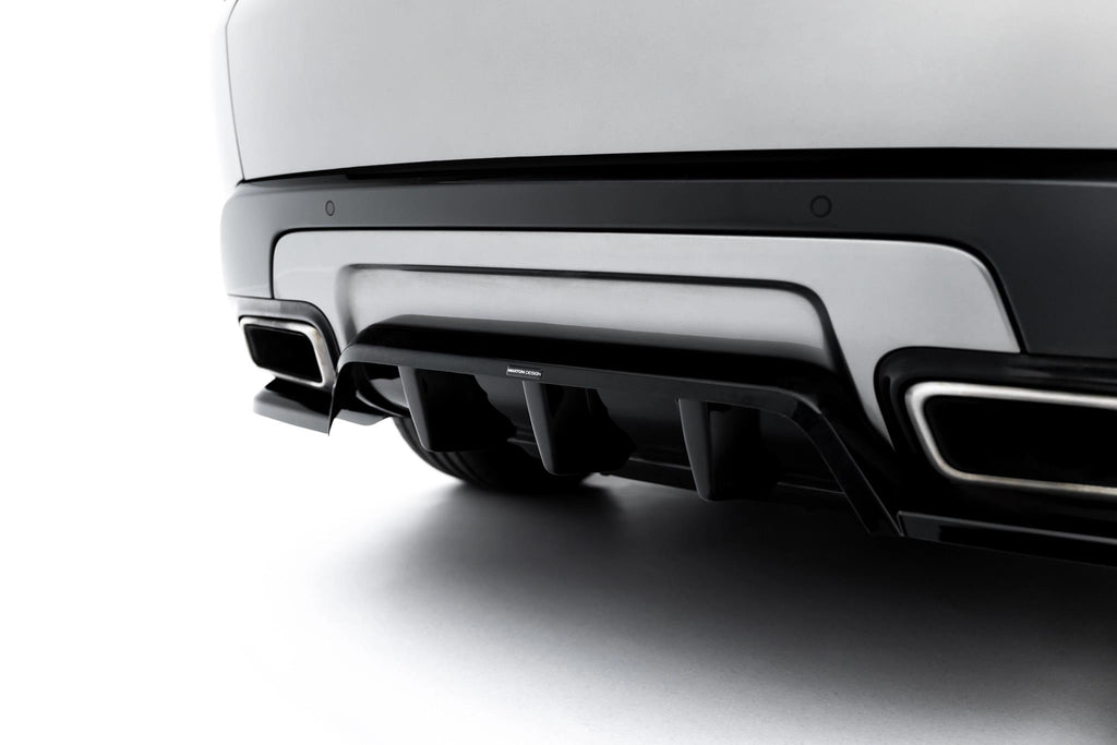 Maxton Design Street+ Mittlerer Diffusor RACE passend für Land Rover Range Rover Sport Mk2 Facelift schwarz Hochglanz