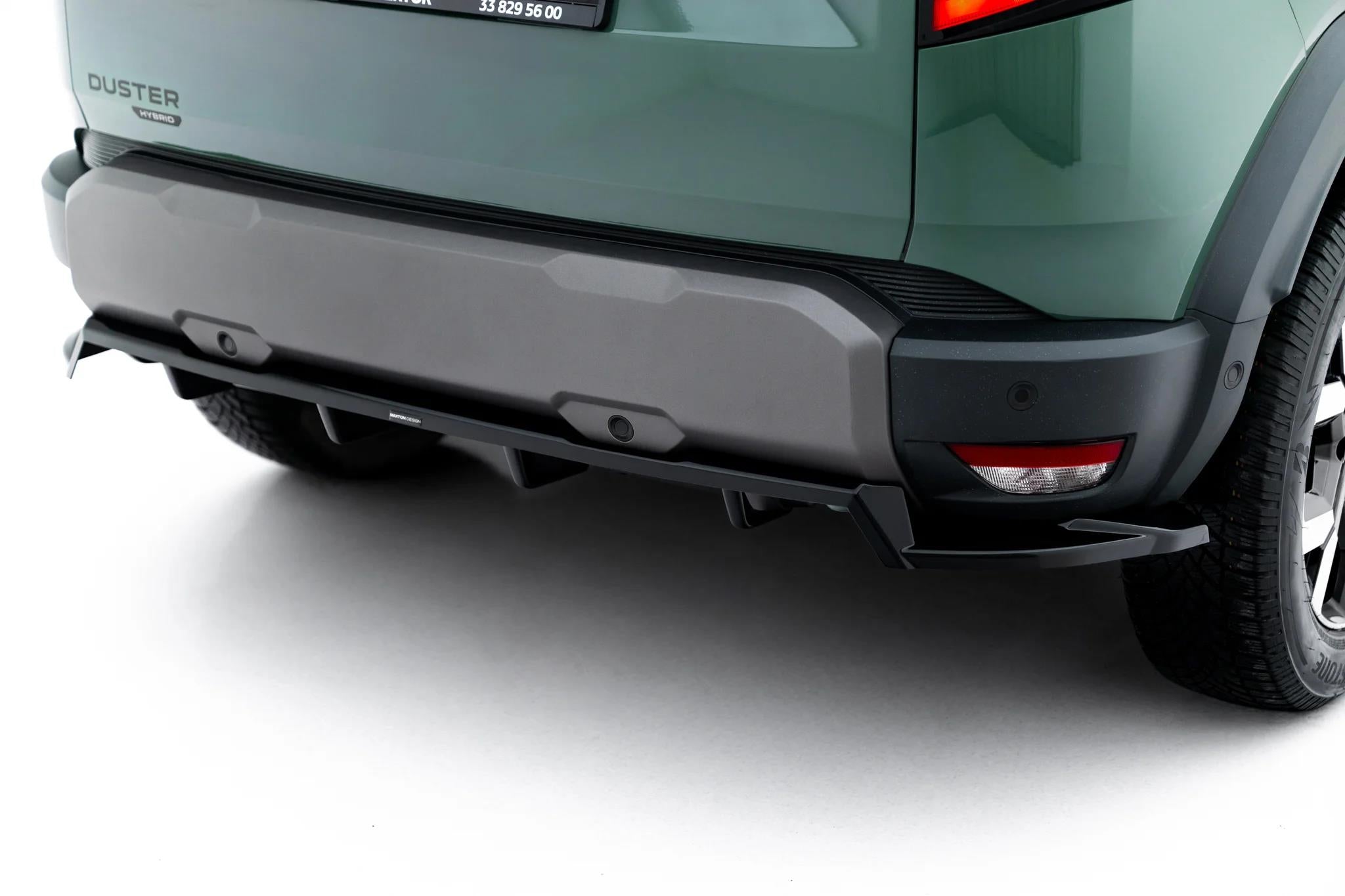 Maxton Design Street+ Mittlerer Diffusor Race Passend für Dacia Duster Mk3 Schwarz Hochglanz