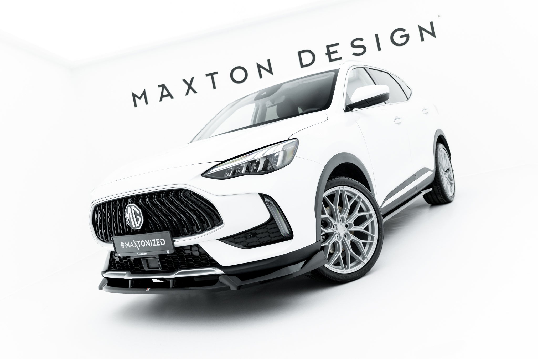 Maxton Design Street+ Spoilerlippe Front Ansatz passend für MG HS Mk1 Facelift schwarz Hochglanz