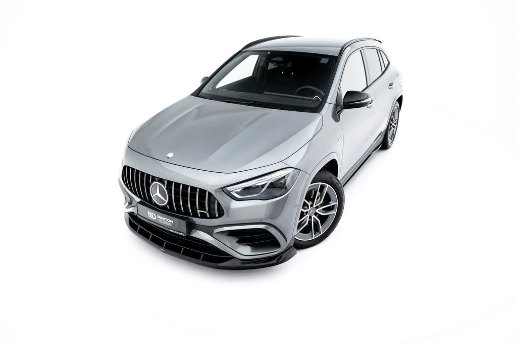 Maxton Design Street+ Spoilerlippe Front Ansatz V.2 passend für Mercedes-AMG GLA 35 H247 Facelift schwarz Hochglanz