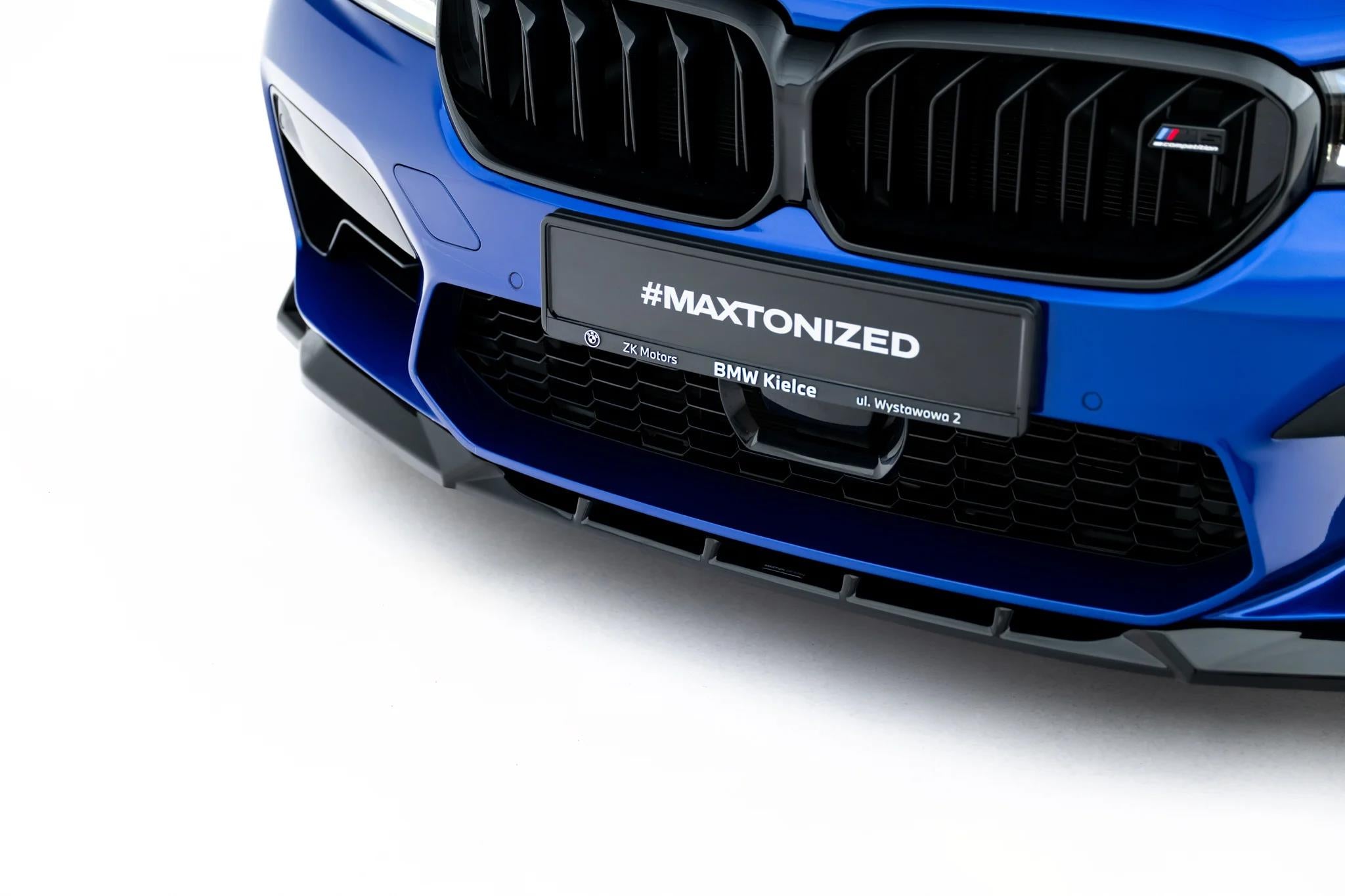 Maxton Design Street+ Spoilerlippe Front Ansatz V.4 passend für BMW M5 F90 Facelift schwarz Hochglanz