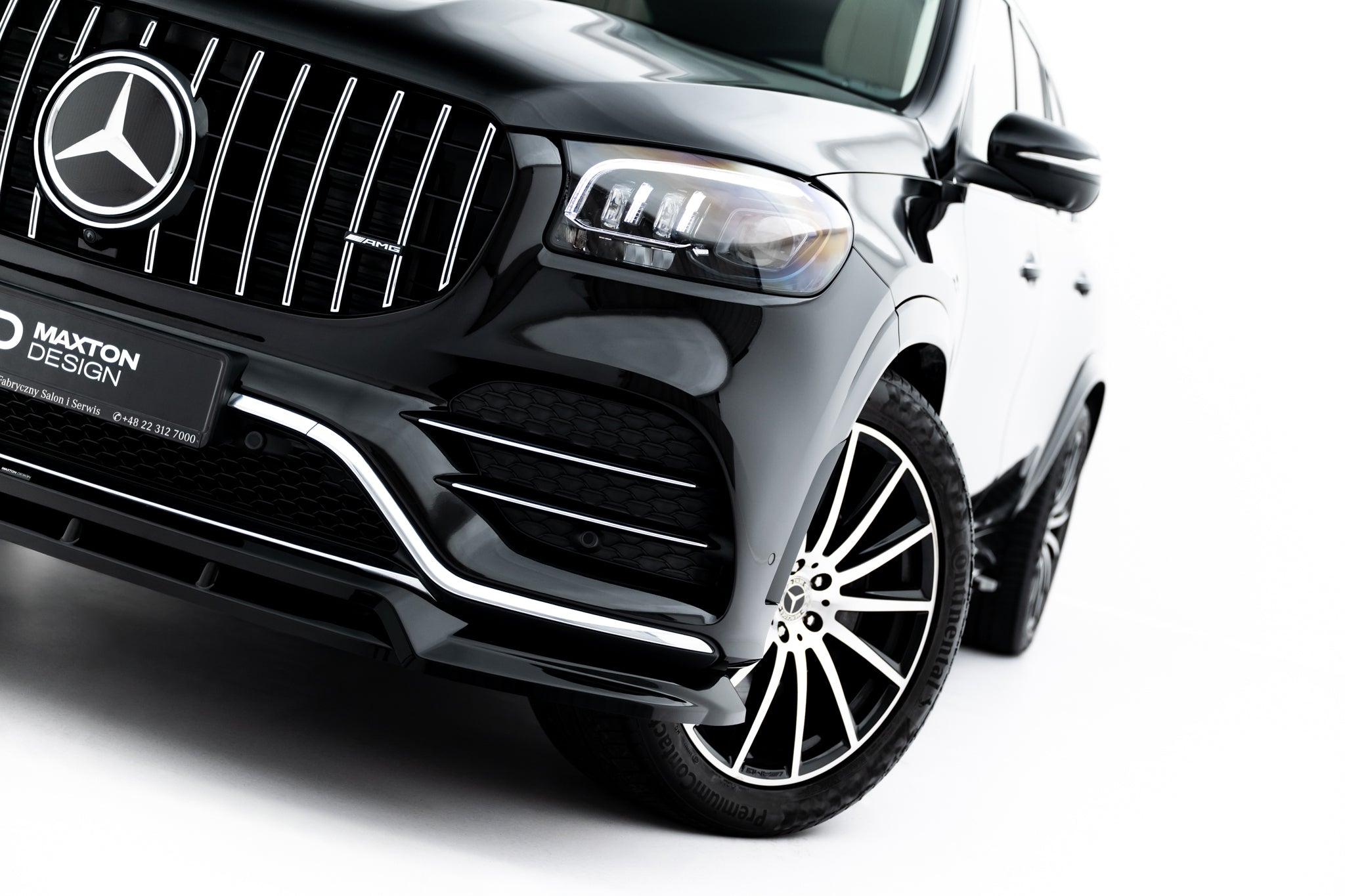 Maxton Design Street+ Spoilerlippe Front Ansatz V.2 passend für Mercedes-Benz GLS AMG-Line X167 schwarz Hochglanz