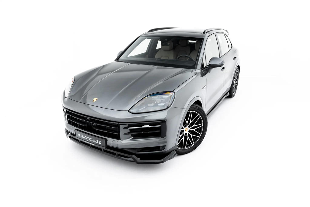 Maxton Design Street+ Spoilerlippe Front Ansatz passend für Porsche Cayenne SUV / Coupe Mk3 Facelift schwarz Hochglanz