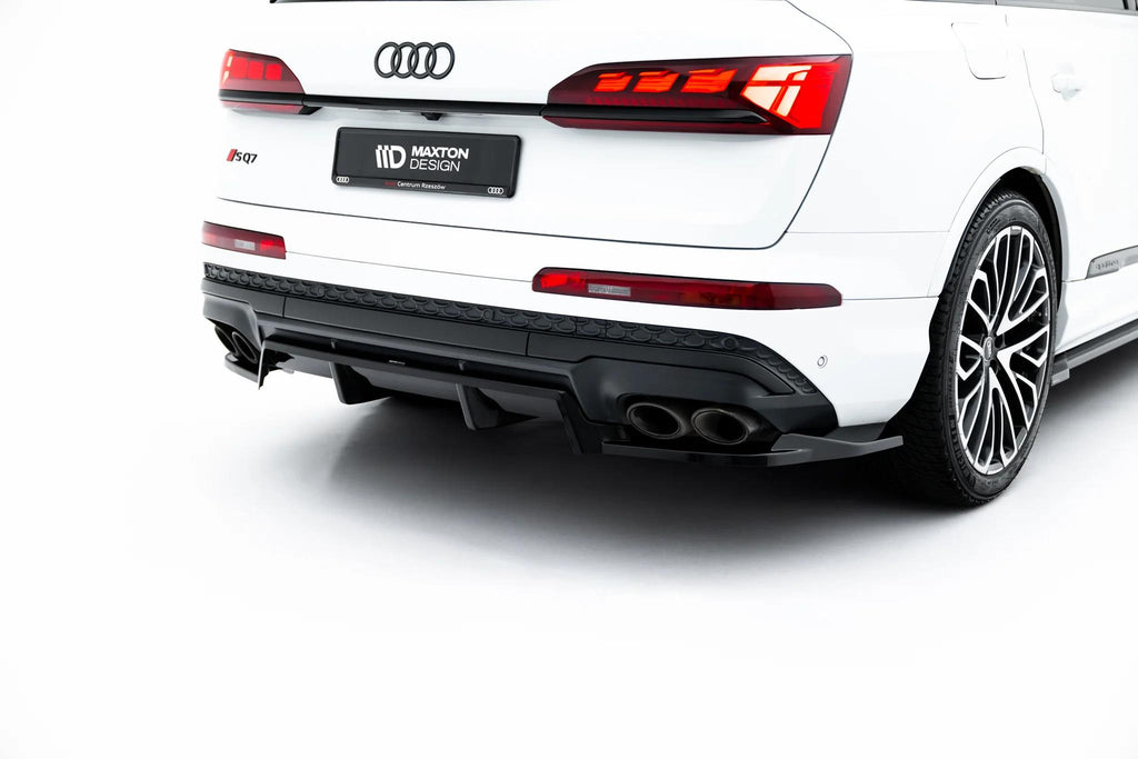 Maxton Design Street+ Mittlerer Diffusor RACE passend für Audi SQ7 Mk2 Facelift 2 schwarz Hochglanz