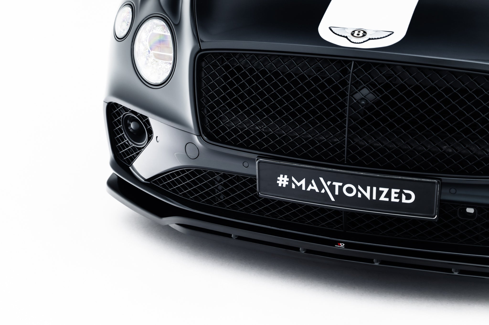 Maxton Design Street+ Spoilerlippe Front Ansatz passend für Bentley Continental GT Coupe Mk3 schwarz Hochglanz