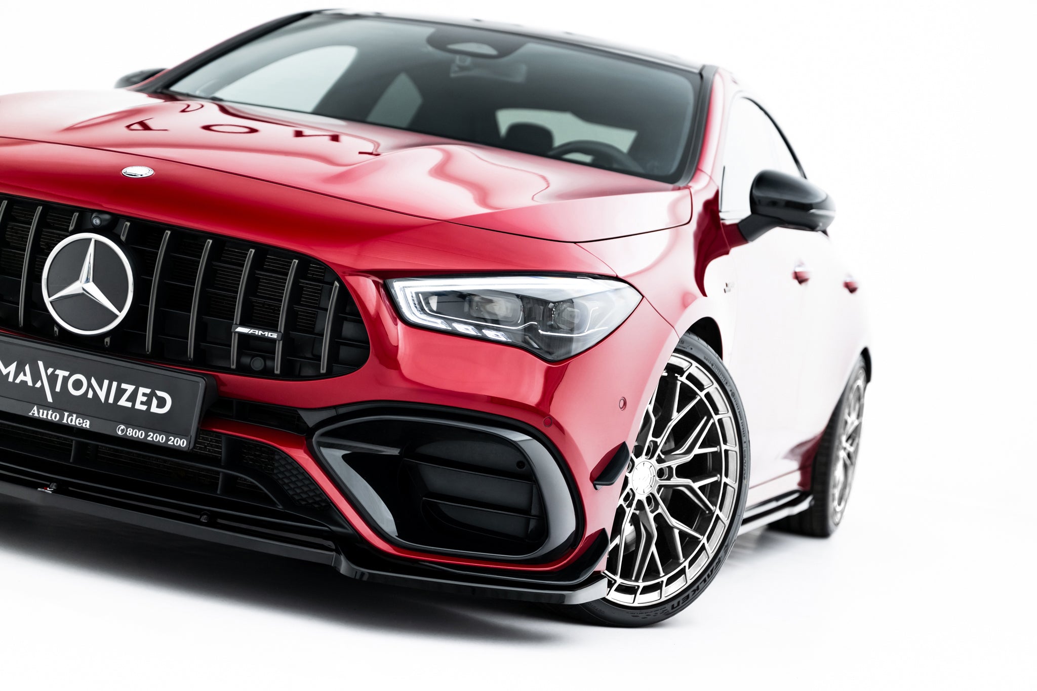 Maxton Design Street+ Spoilerlippe Front Ansatz V.5 passend für Mercedes-AMG CLA 45 Aero C118 schwarz Hochglanz