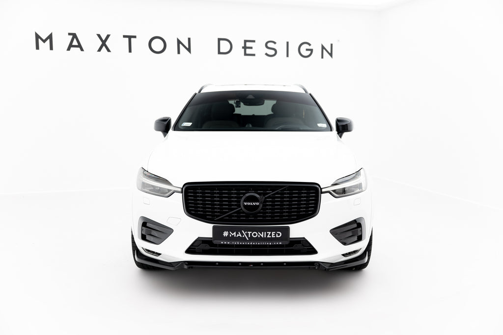 Maxton Design Street+ Spoilerlippe Front Ansatz V.2 passend für Volvo XC60 Mk2 R-Design schwarz Hochglanz