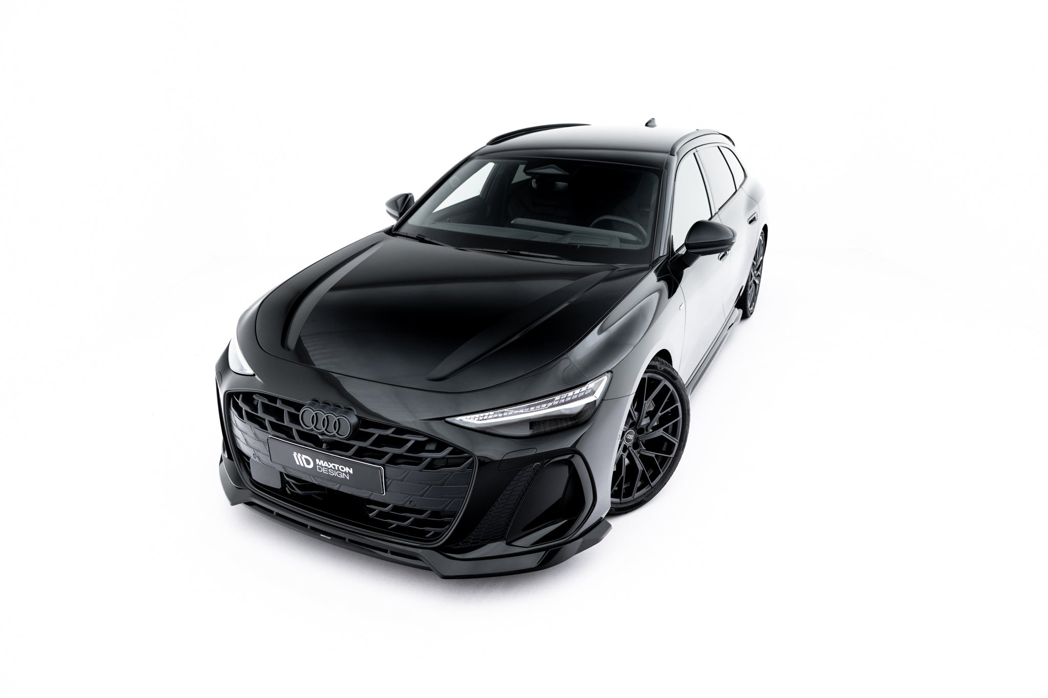 Maxton Design Street+ Spoilerlippe Front Ansatz V.1 passend für Audi A6 S-Line C9 schwarz Hochglanz