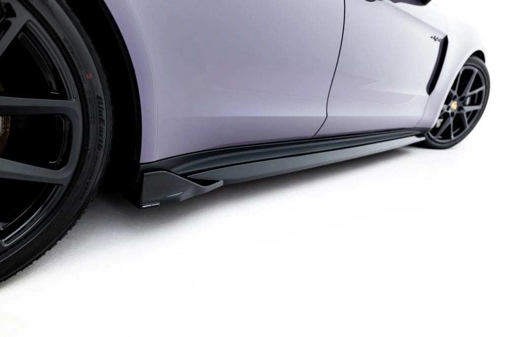 Maxton Design Street+ Seitenschweller Leisten Passend für Porsche Panamera 4 / 4S E-Hybrid / 4 E-Hybrid 972 Schwarz Hochglanz