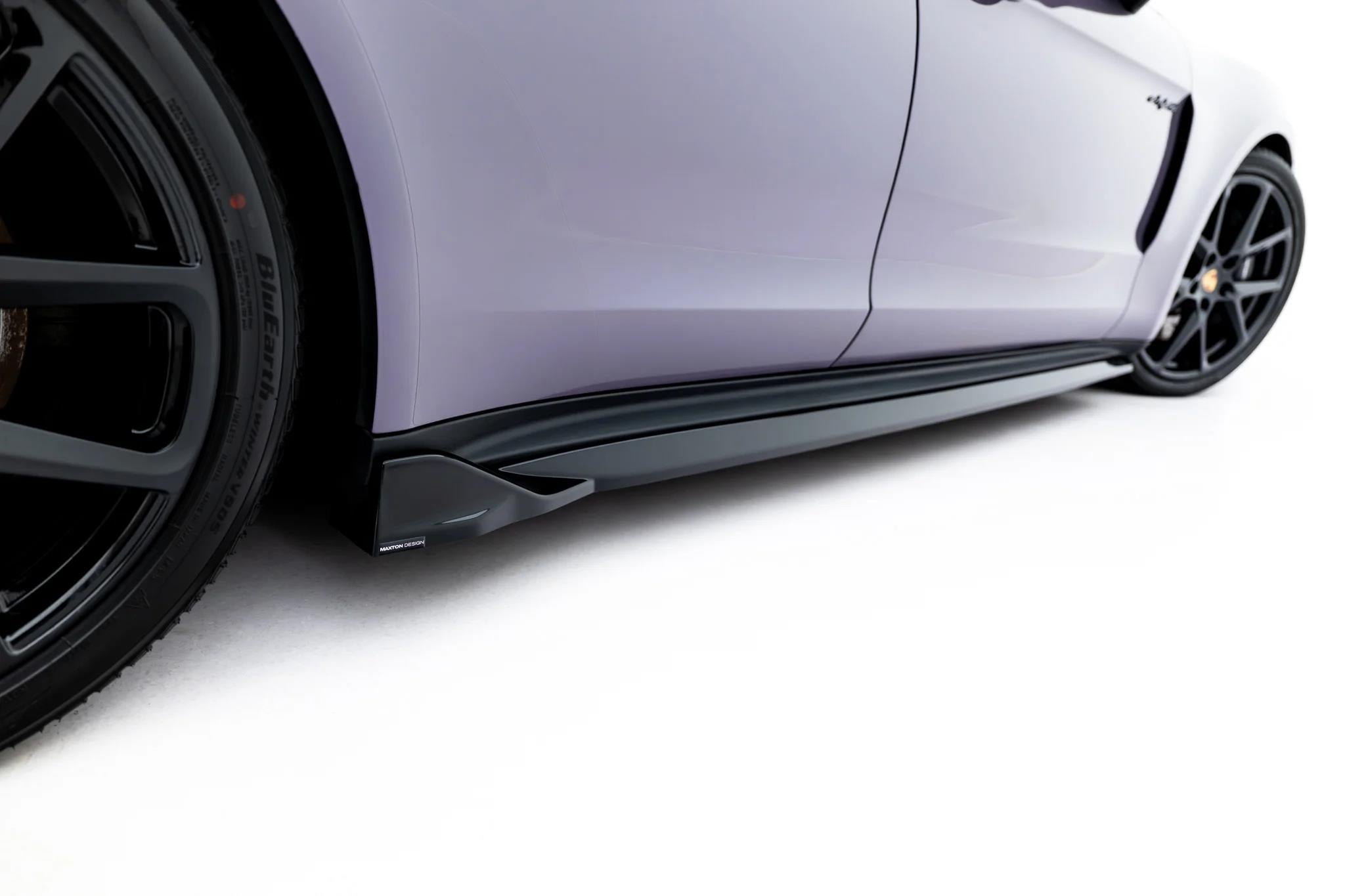Maxton Design Street+ Seitenschweller Leisten Passend für Porsche Panamera 4 / 4S E-Hybrid / 4 E-Hybrid 972 Schwarz Hochglanz