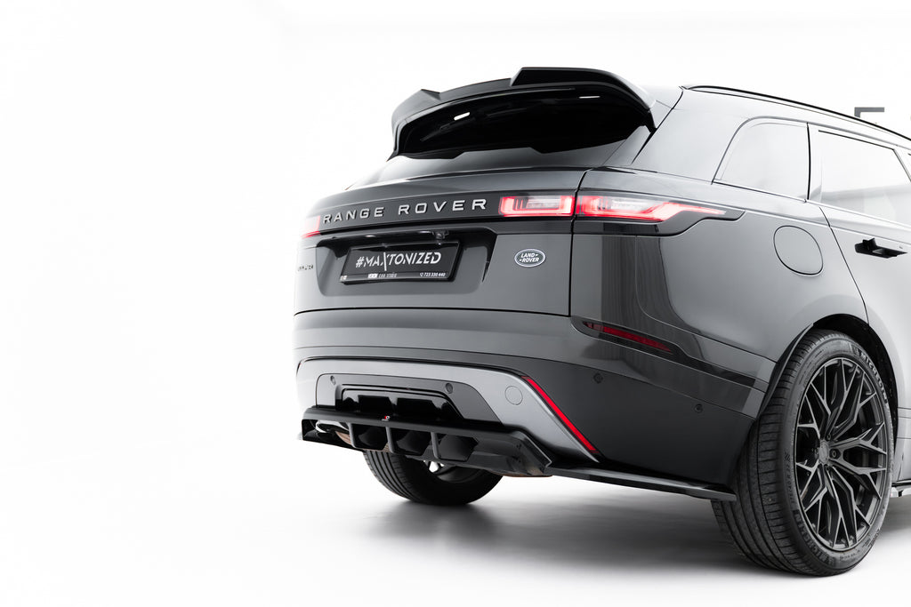 Maxton Design Street+ Mittlerer Diffusor RACE V.2 passend für Land Rover Range Rover Velar R-Dynamic Mk1 schwarz Hochglanz
