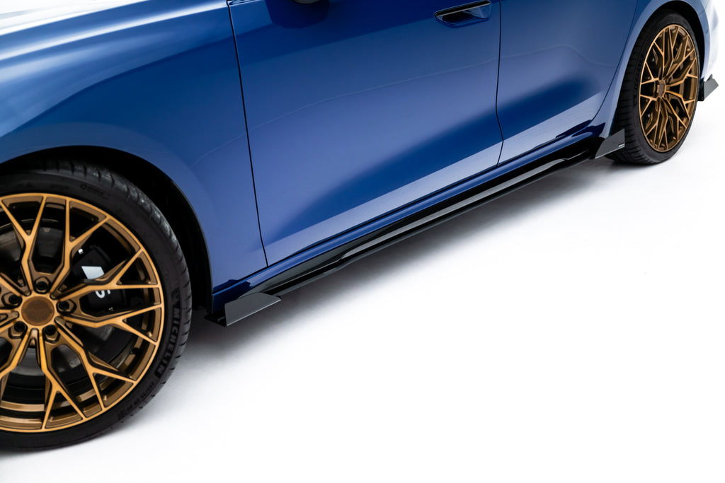 Maxton Design Street Pro Street+ Seitenschweller Leisten + Flaps passend für Audi A5 S-Line / S5 Limousine / Avant B10 schwarz Hochglanz