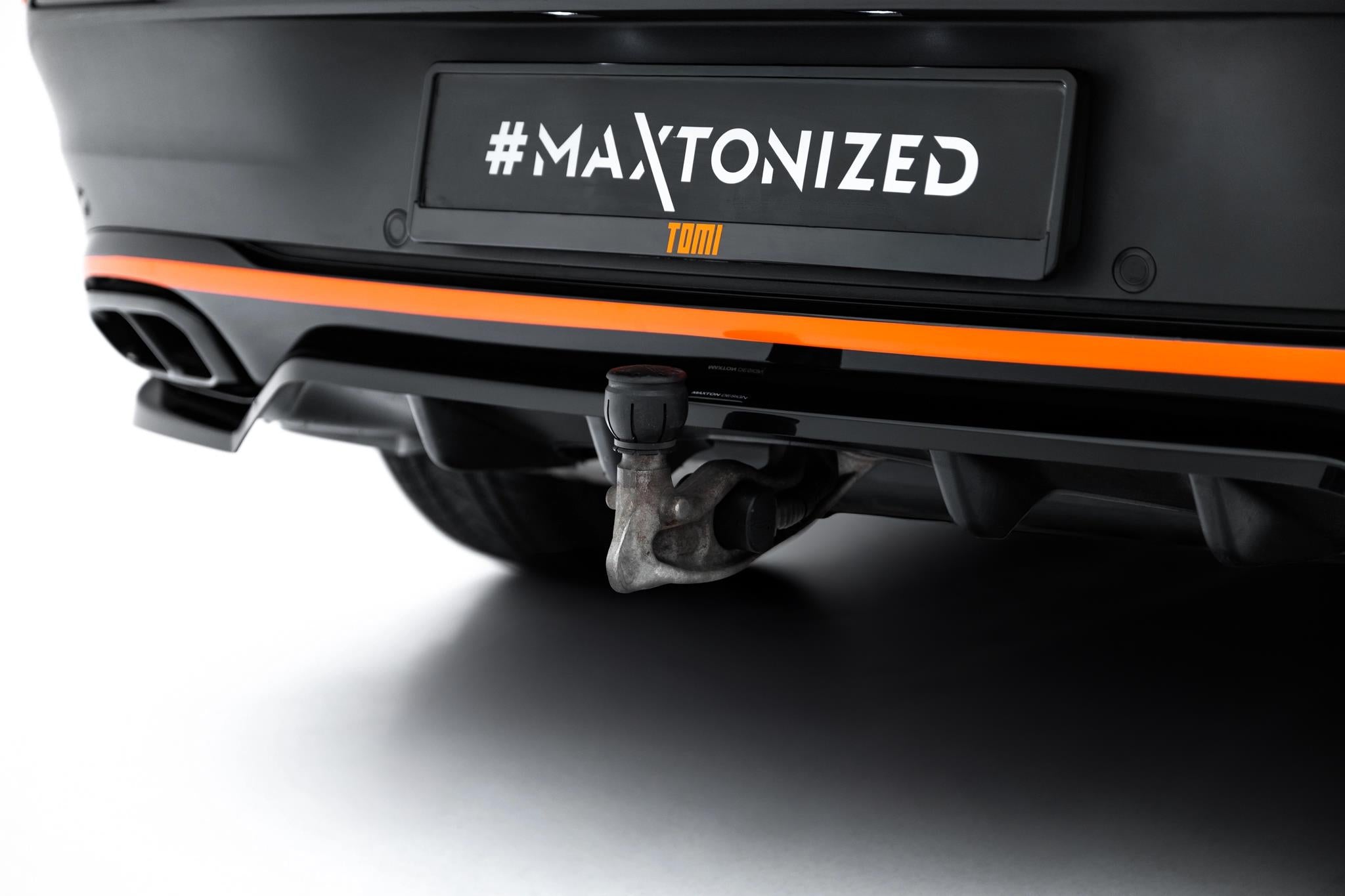 Maxton Design Street+ Mittlerer Diffusor RACE V.2 passend für Mercedes-Benz GLE Coupe AMG-Line C167 / C167 Facelift schwarz Hochglanz