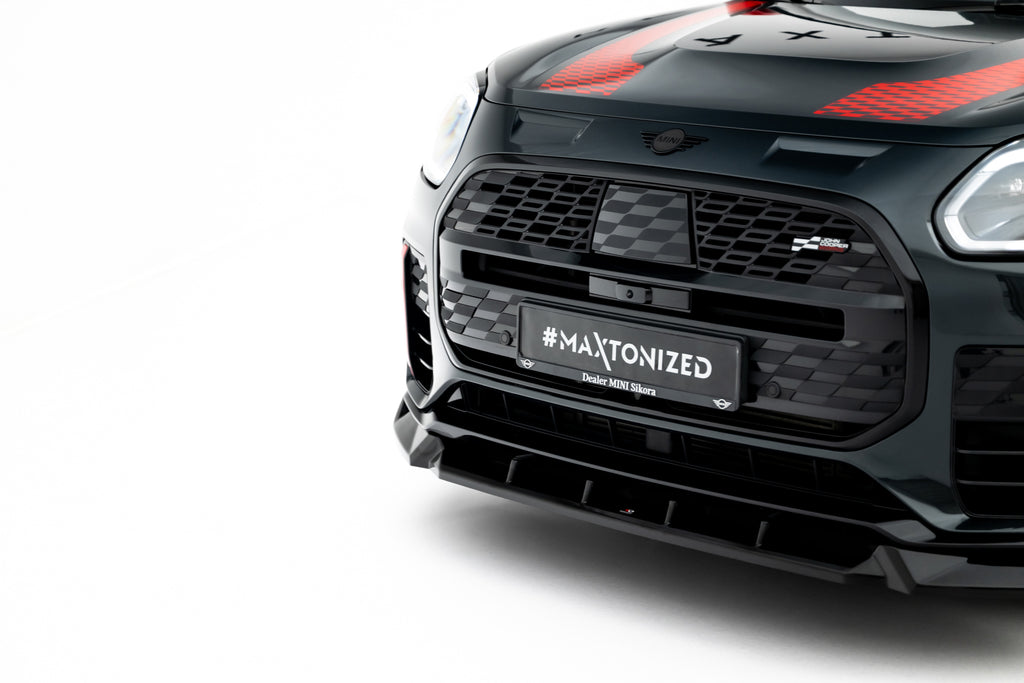 Maxton Design Street+ Spoilerlippe Front Ansatz passend für Mini Countryman JCW U25 schwarz Hochglanz