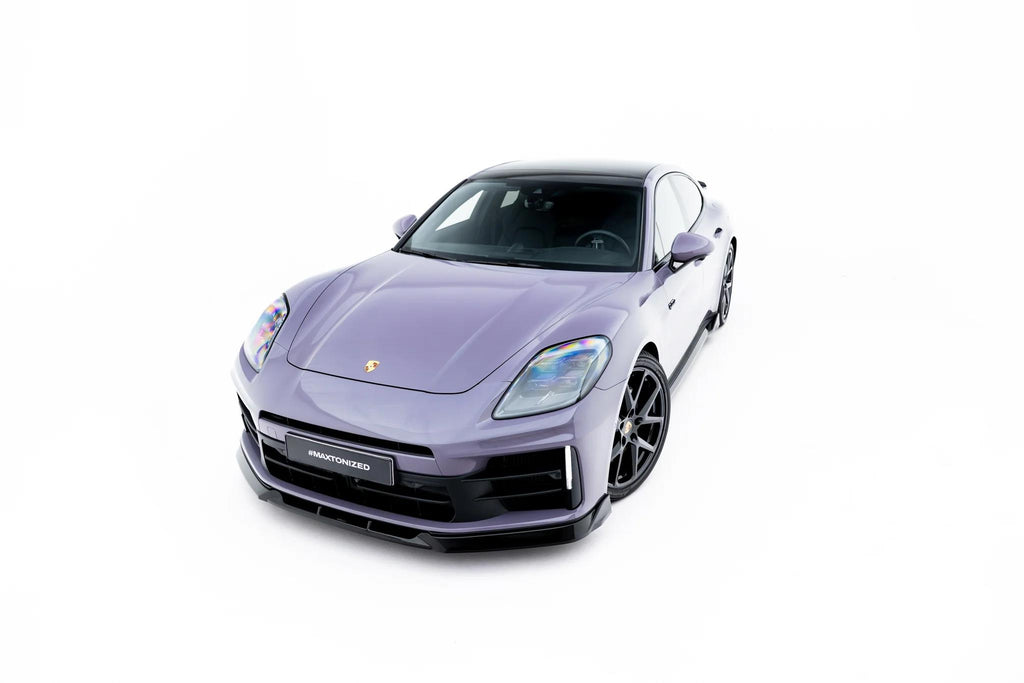 Maxton Design Street+ Spoilerlippe Front Ansatz Passend für Porsche Panamera 4 / 4S E-Hybrid / 4 E-Hybrid 972 Schwarz Hochglanz