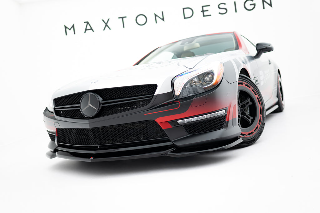 Maxton Design Street+ Spoilerlippe Front Ansatz V.2 passend für Mercedes-Benz SL 63 AMG R231 schwarz Hochglanz
