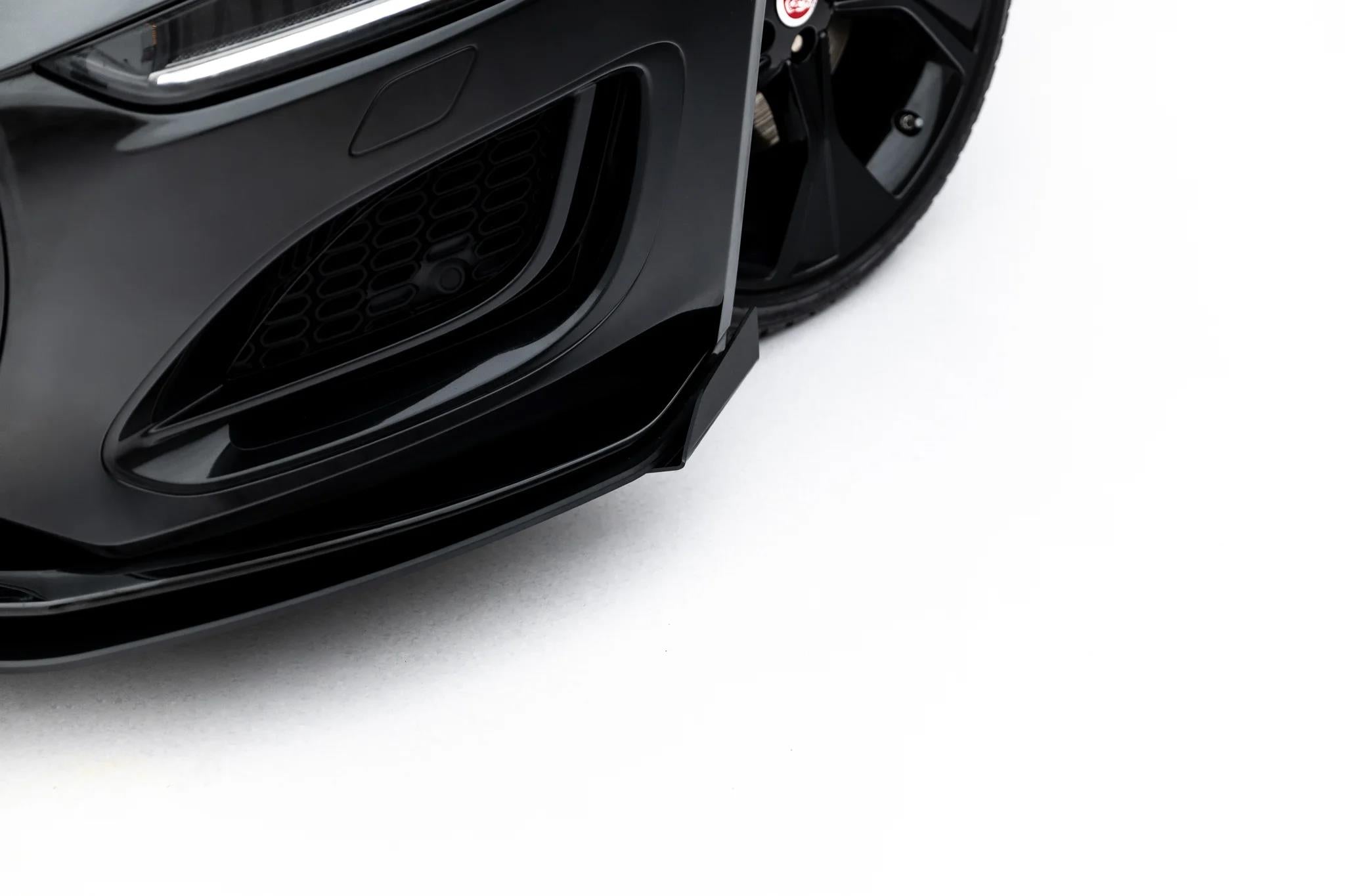 Maxton Design Street Pro Street+ Spoilerlippe Front Ansatz + Flaps Passend für Jaguar F-Type X152 Facelift 2 Schwarz Hochglanz