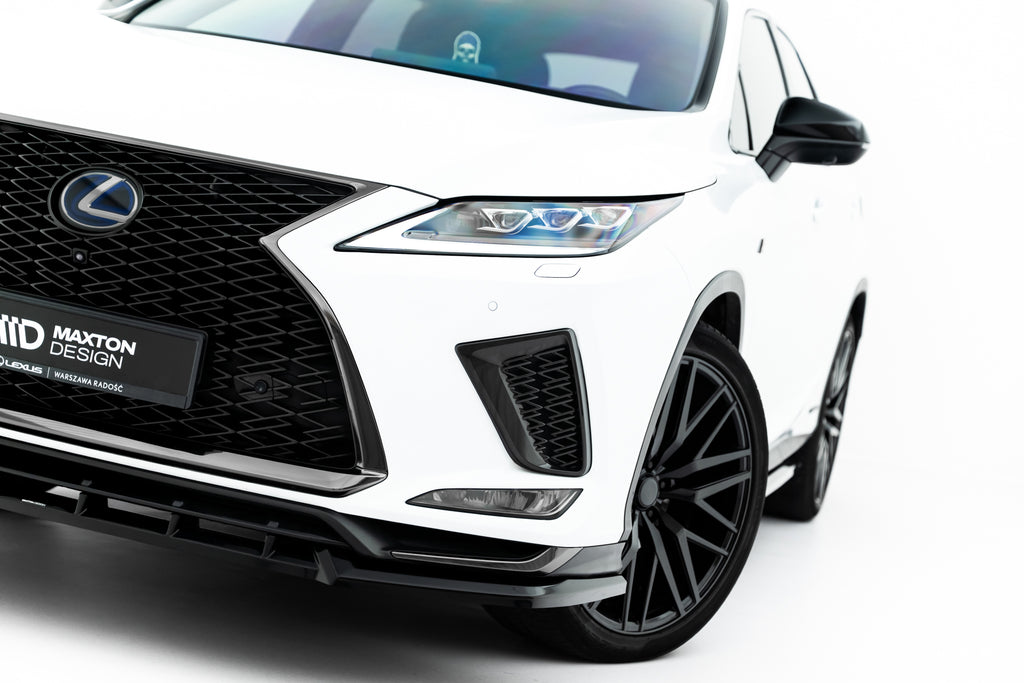 Maxton Design Street+ Spoilerlippe Front Ansatz passend für Lexus RX F-Sport Mk4 Facelift schwarz Hochglanz