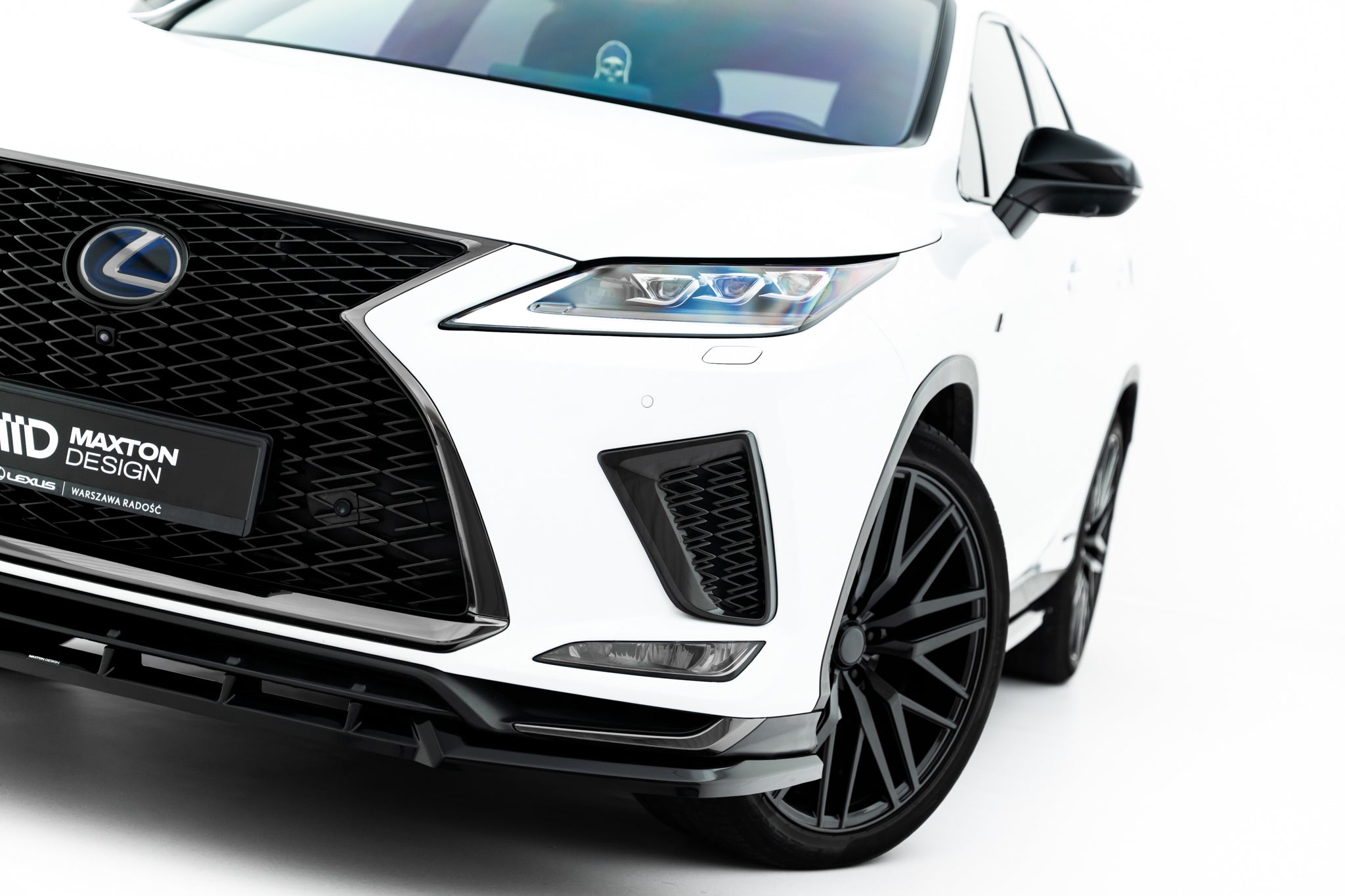 Maxton Design Street+ Spoilerlippe Front Ansatz passend für Lexus RX F-Sport Mk4 Facelift schwarz Hochglanz