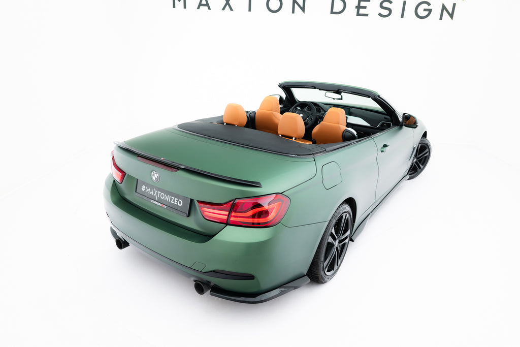Maxton Design Heck Ansatz Flaps Diffusor passend für BMW 4er Cabrio / Coupe F33 / F32 schwarz Hochglanz