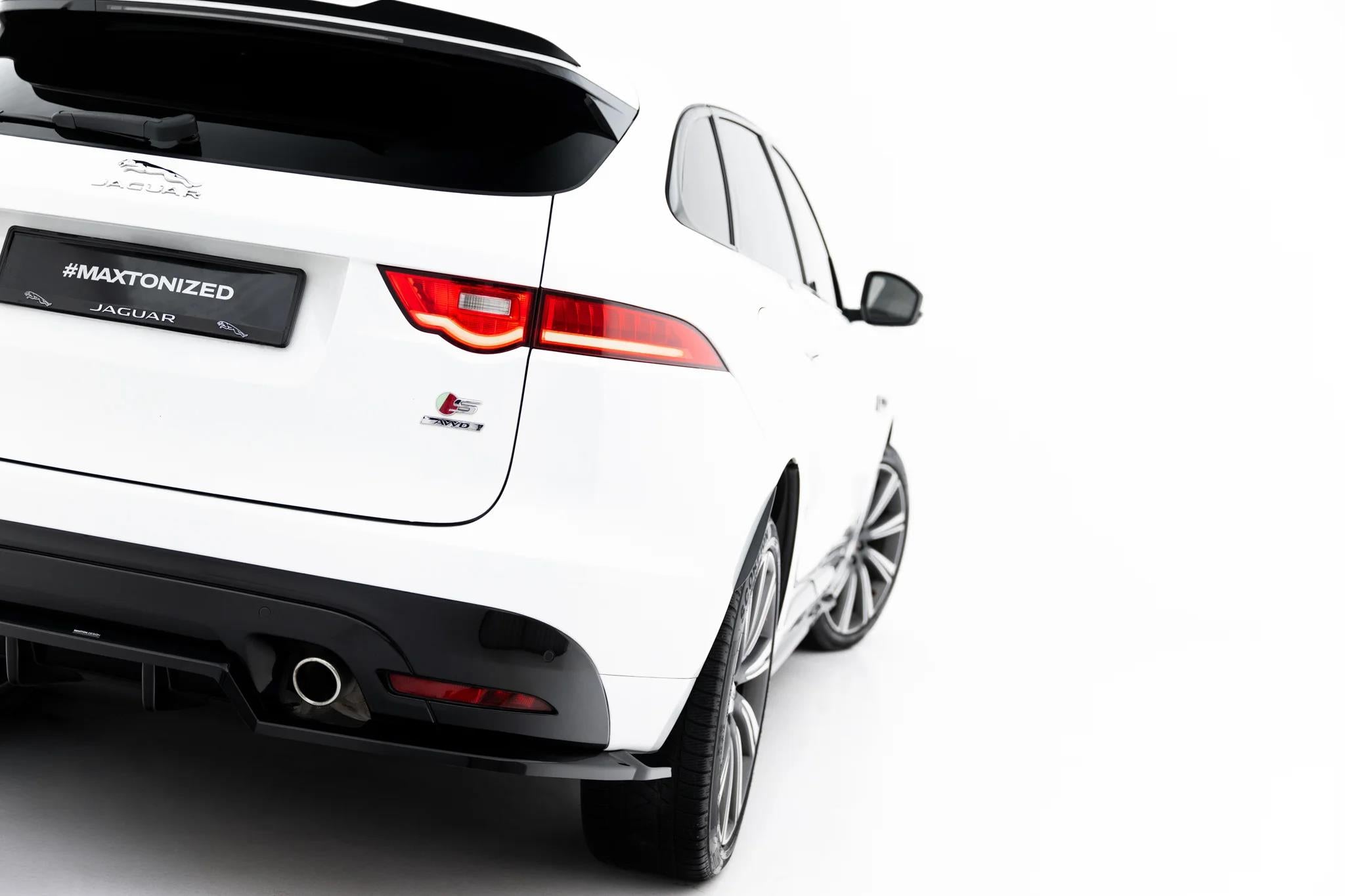 Maxton Design Street+ Mittlerer Diffusor Race Passend für Jaguar F-Pace S X761 Schwarz Hochglanz