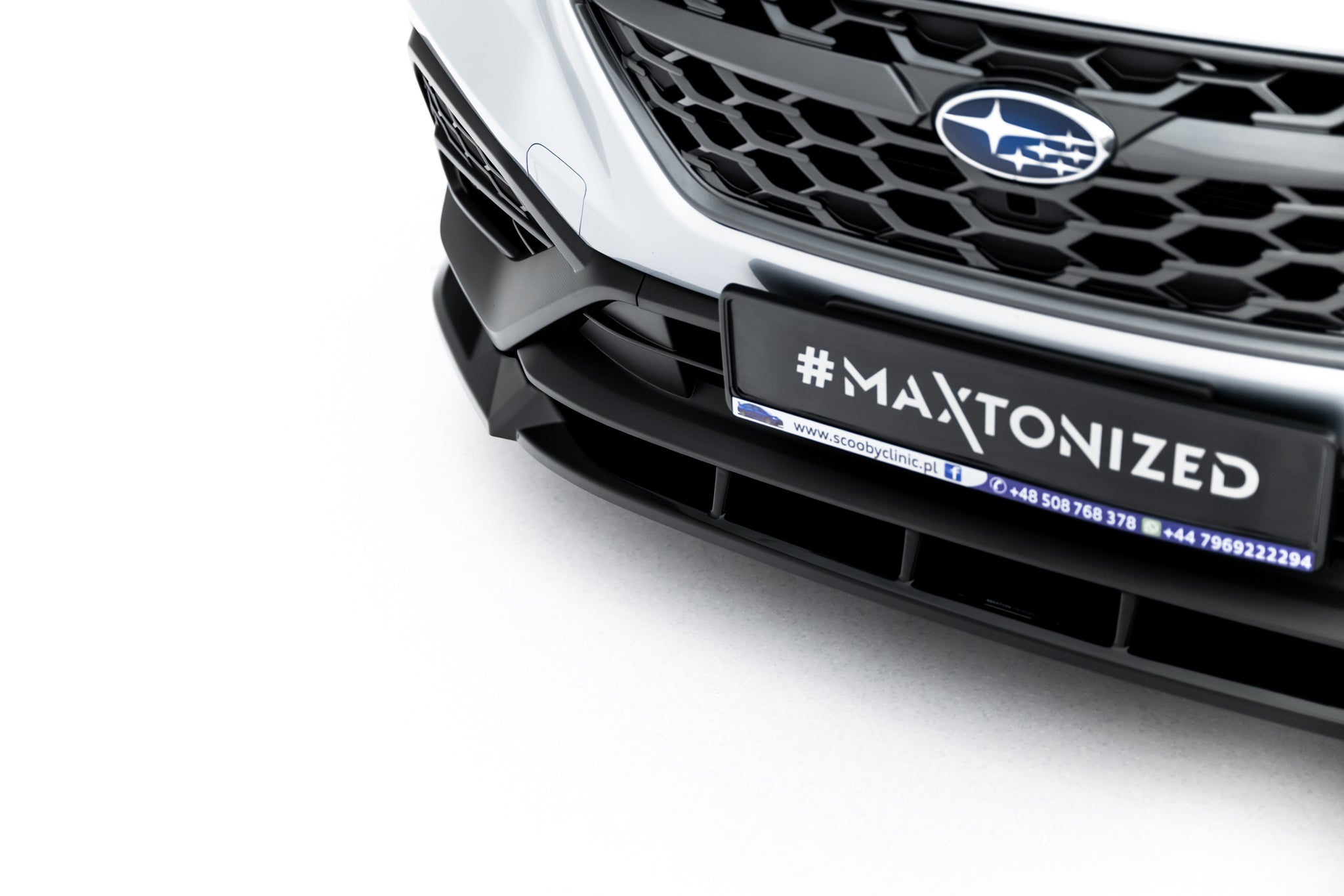 Maxton Design Street+ Spoilerlippe Front Ansatz V.1 passend für Subaru WRX STI Mk2 schwarz Hochglanz