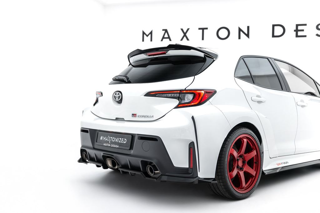 Maxton Design Heck Ansatz Flaps Diffusor V.1 passend für Toyota GR Corolla Mk12 schwarz Hochglanz