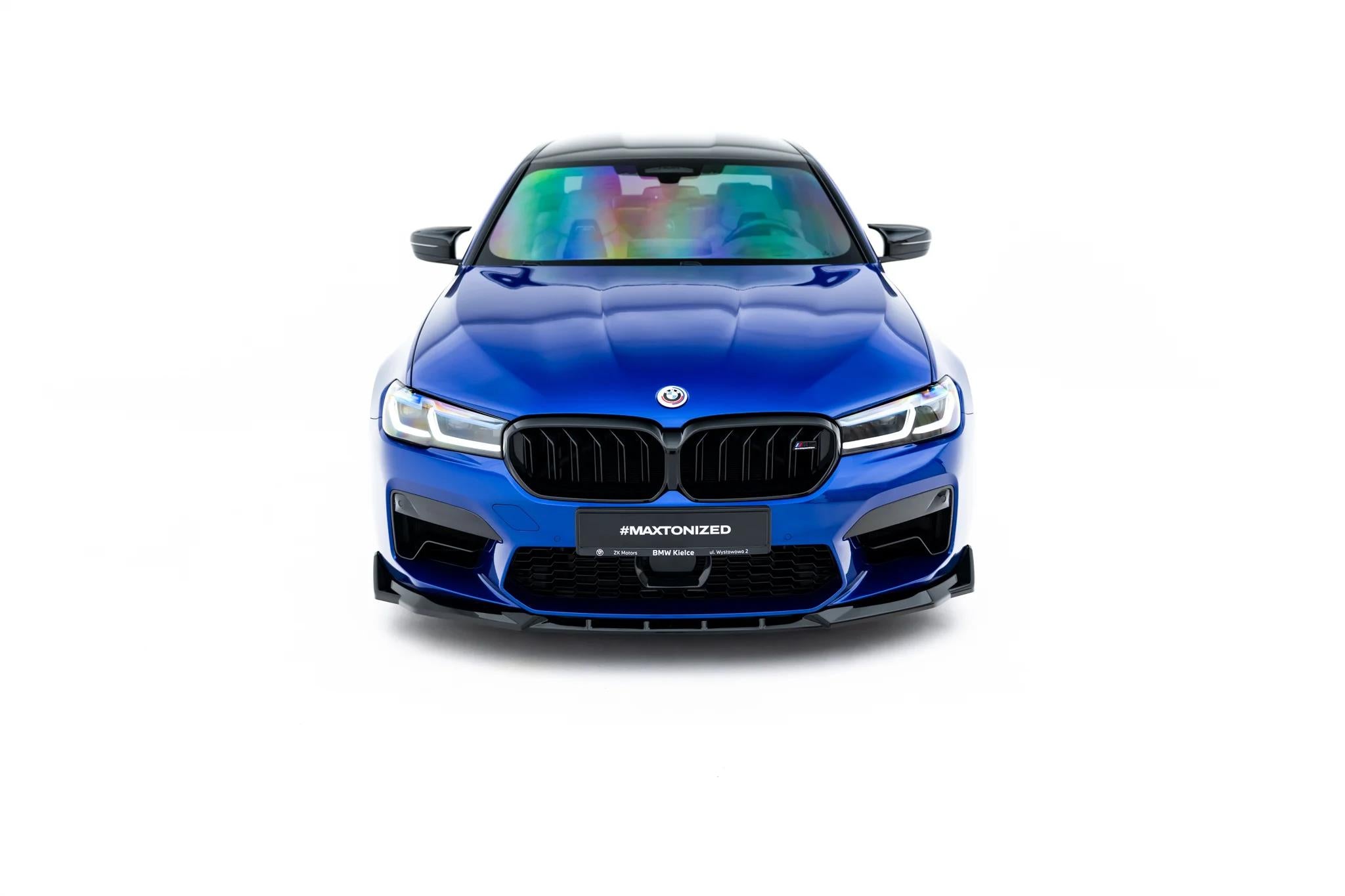 Maxton Design Street+ Spoilerlippe Front Ansatz V.4 passend für BMW M5 F90 Facelift schwarz Hochglanz