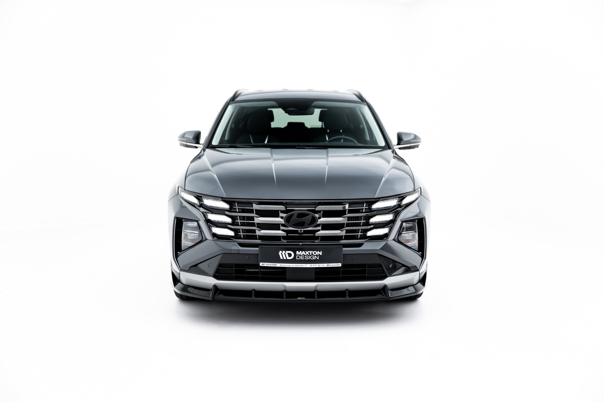 Maxton Design Street+ Spoilerlippe Front Ansatz passend für Hyundai Tucson Mk4 Facelift schwarz Hochglanz